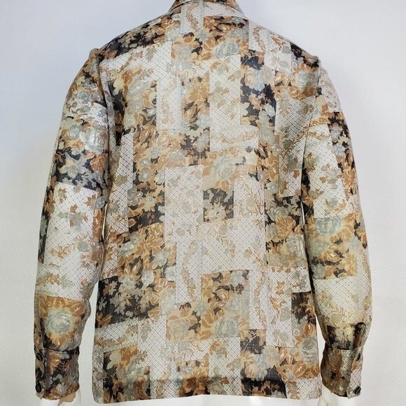 Vintage 70s Floral Semi-Sheer Button-Up - Picture 3 of 5